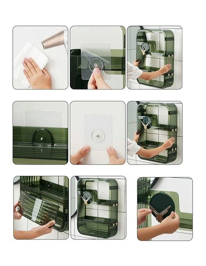 Multi Tier Cosmetic Storage in Green image 2