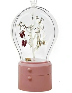 360 Degree Rotating 2 Layered Jewelry Storage Box in Pink