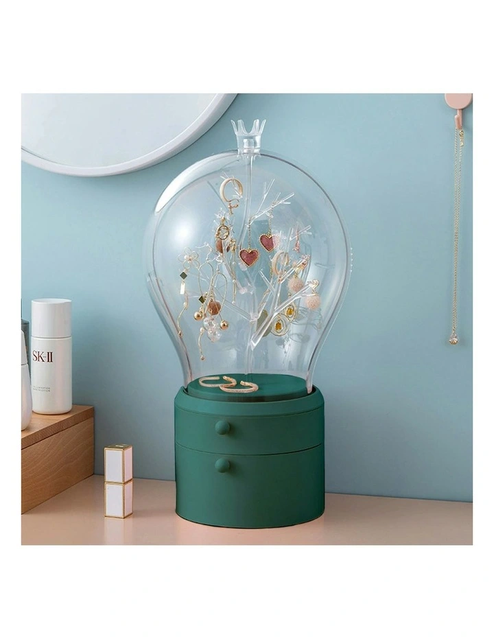 360 Degree 2 Layered Jewelry Storage Box in Green image 2