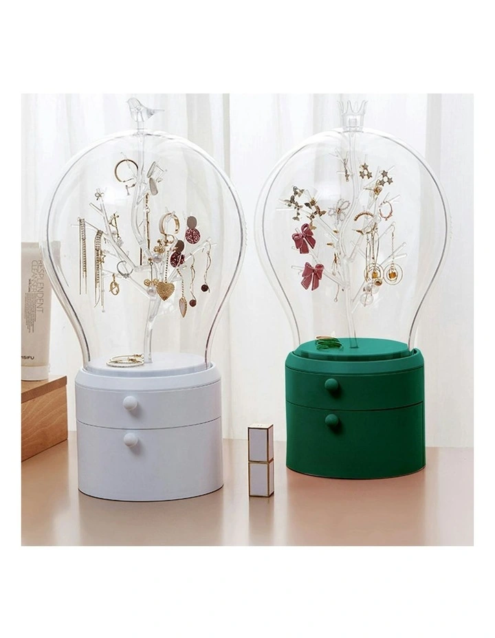 360 Degree 2 Layered Jewelry Storage Box in Green image 3