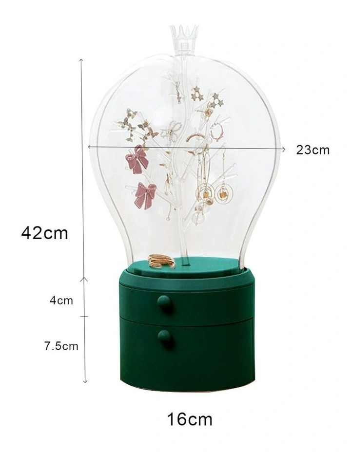 360 Degree 2 Layered Jewelry Storage Box in Green image 5