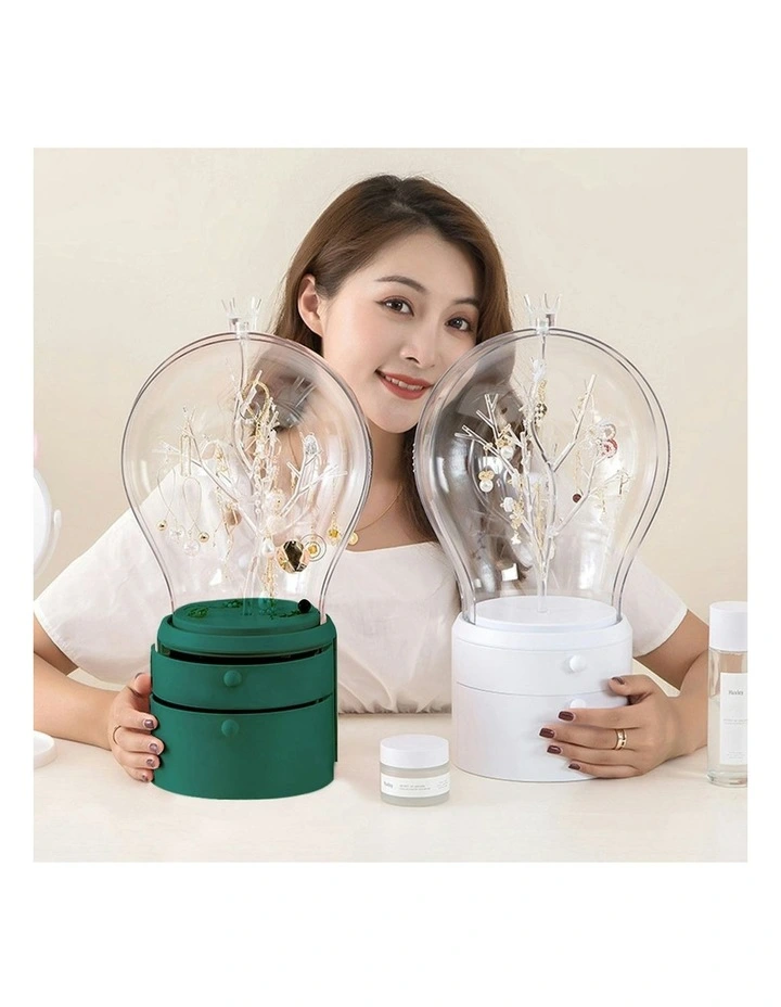 360 Degree 2 Layered Jewelry Storage Box in Green image 6