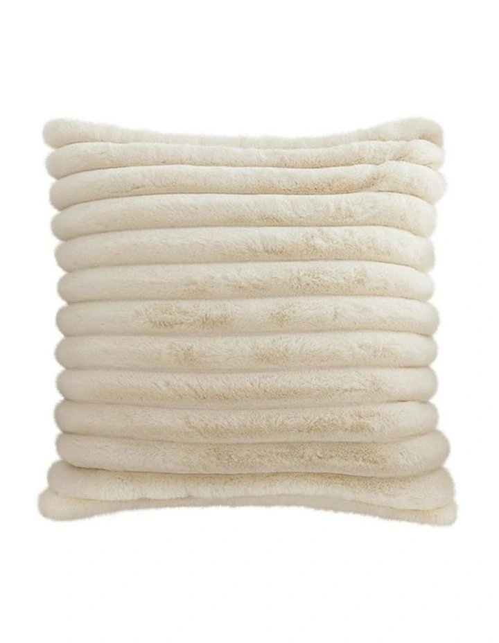 Fur Faux Rabbit Soft Decorative Covers Pack Cover Plush Pillow 45cm in Off White image 1