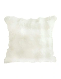Fur Cushion Luxurious Soft Decorative Square Pillow 50cm in White