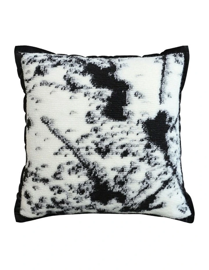 Throw Pillow  Black and White Leopard Thick Premium Polyester Fiber for Home Decor 50cm image 1