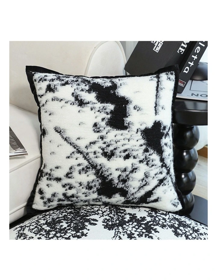 Throw Pillow  Black and White Leopard Thick Premium Polyester Fiber for Home Decor 50cm image 2
