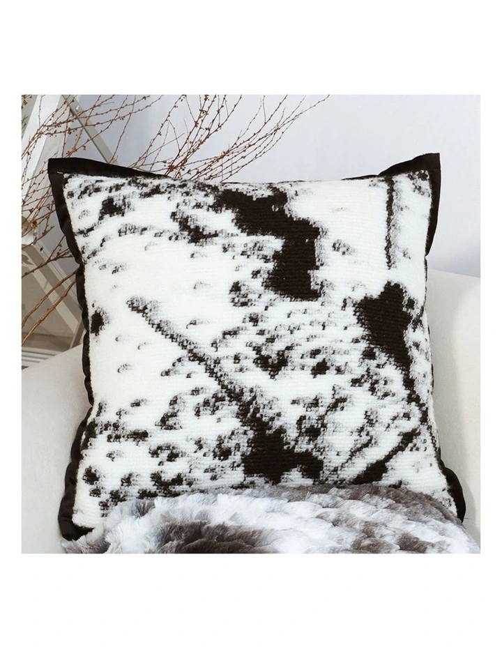 Throw Pillow  Black and White Leopard Thick Premium Polyester Fiber for Home Decor 50cm image 3