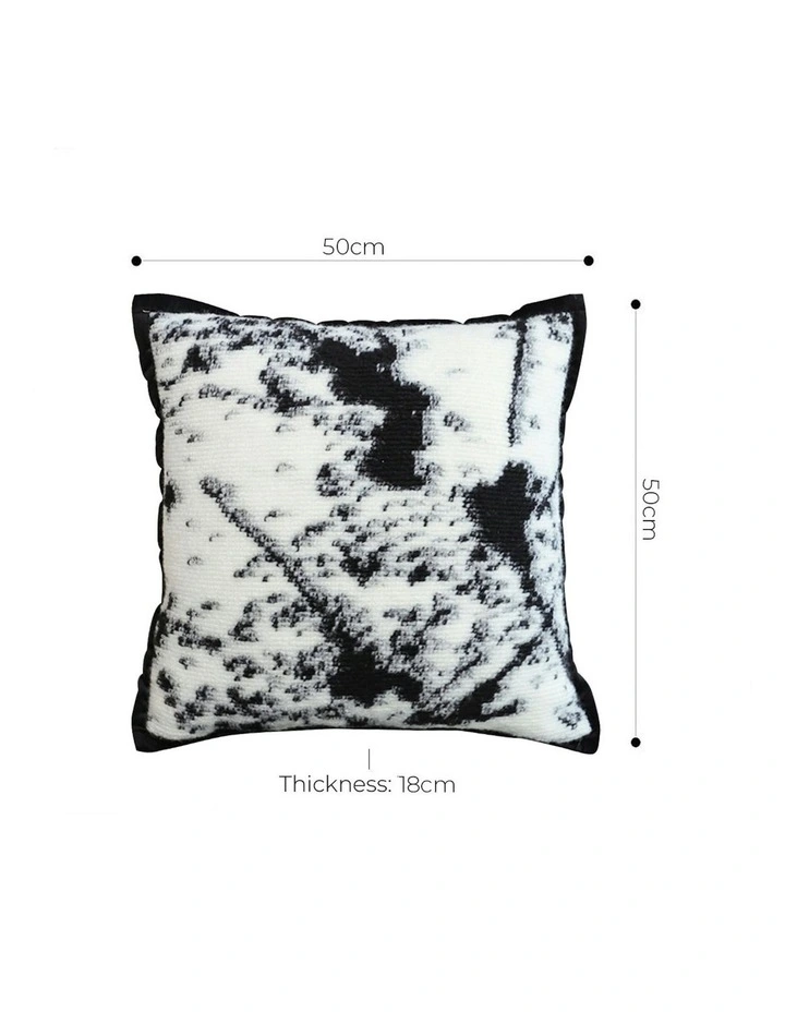 Throw Pillow  Black and White Leopard Thick Premium Polyester Fiber for Home Decor 50cm image 5
