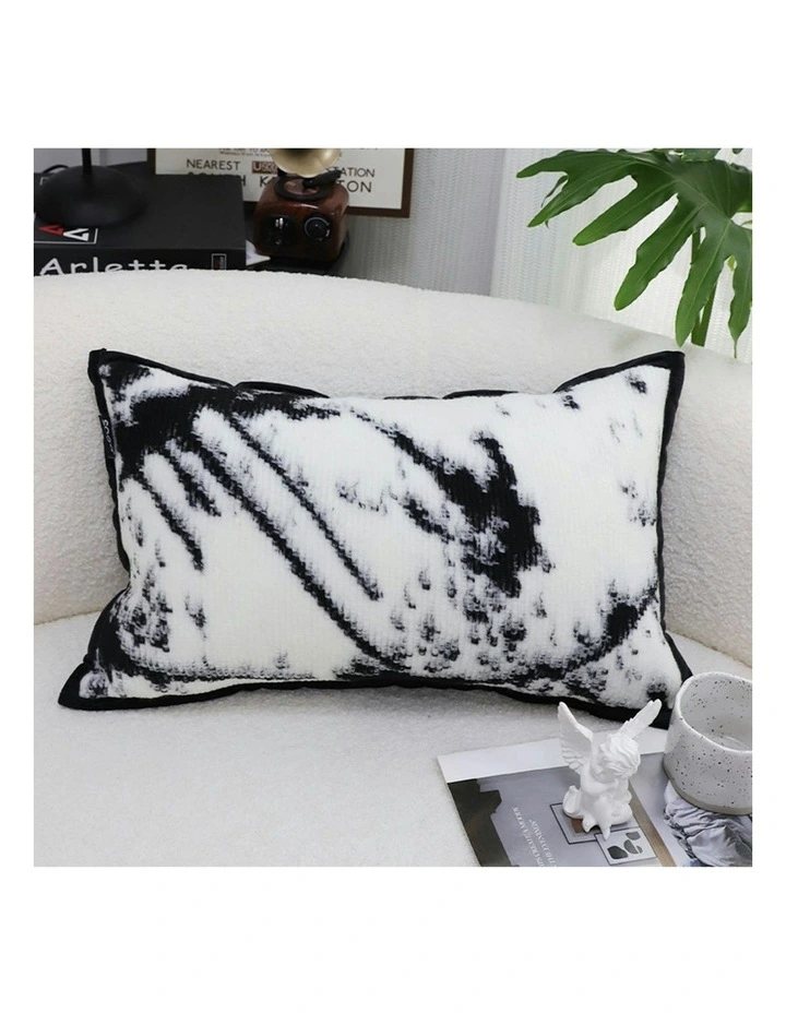 Throw Pillow  Black and White Leopard Thick Premium Polyester Fiber for Home Decor 35cm image 2