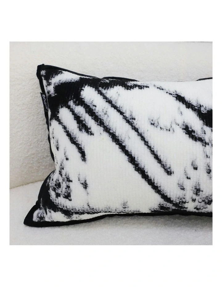 Throw Pillow  Black and White Leopard Thick Premium Polyester Fiber for Home Decor 35cm image 3