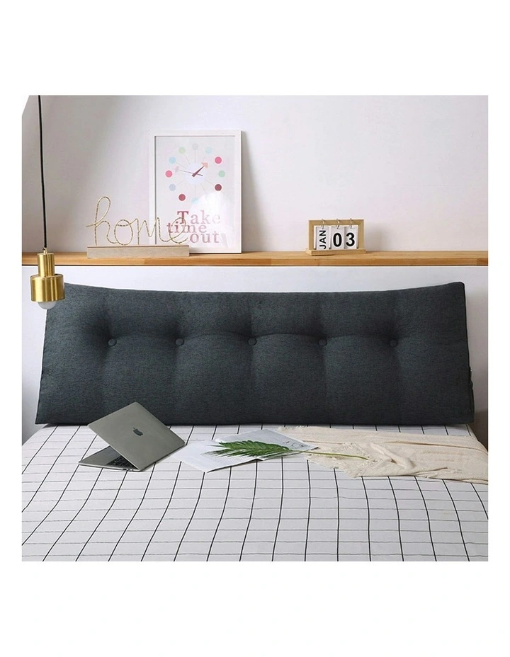 Dark Grey Triangular Wedge Bed Pillow Headboard Backrest Bedside Tatami Cushion Home Decor 180cm image 7