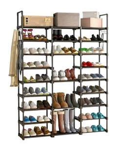 21-Shelf Tier Shoe Storage in Black