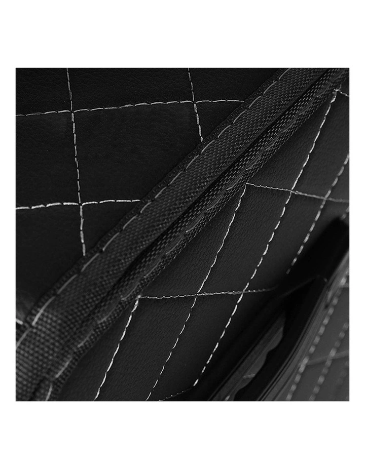 Leather Car Boot Organizer Box With Lock Small in Black image 7