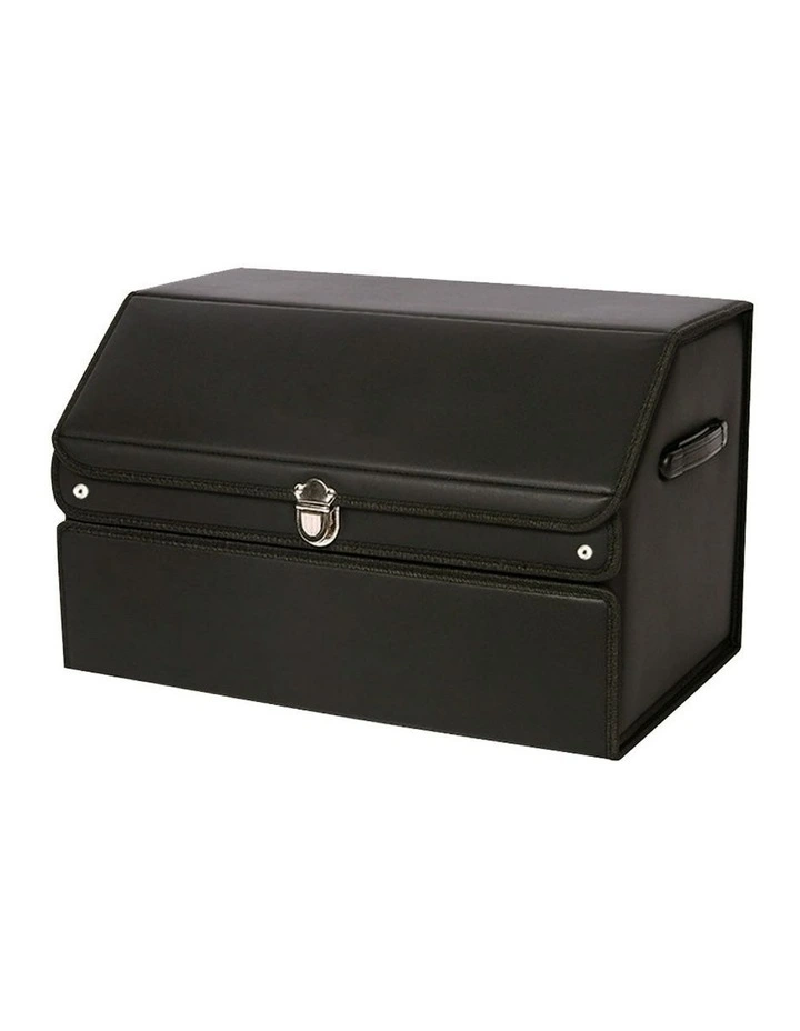 Leather Car Boot Organizer Box With Lock 56cm in Black image 1