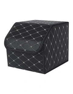 Leather Car Boot Organizer Box Small in Black