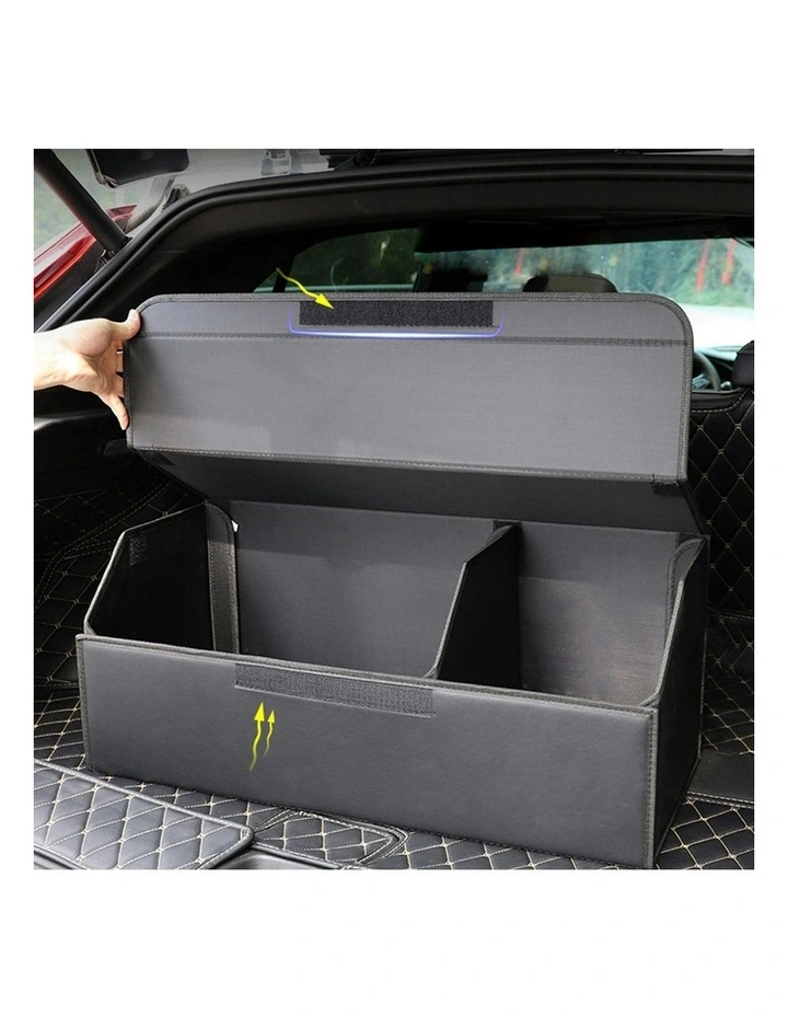 Leather Car Boot Organizer Box Large in Black image 3