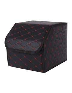 Leather Car Boot Organizer Box Small in Black