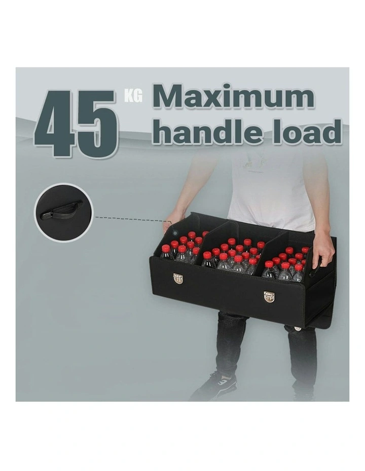 Car Boot Organizer Box With Lock Large in Black image 5