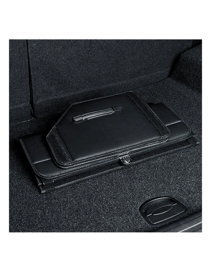 Leather Car Boot Organizer Box With Lock Medium in Black image 3