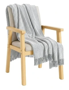 Soft Tassel Throw Blanket 160x200cm in Light Beige