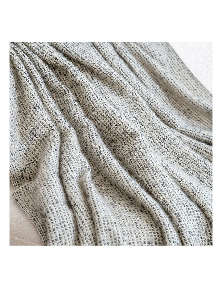 Soft Tassel Throw Blanket 160x200cm in Light Beige image 7