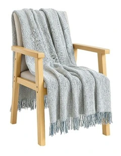 Tassel Throw Blanket 160x200cm in Light Gray