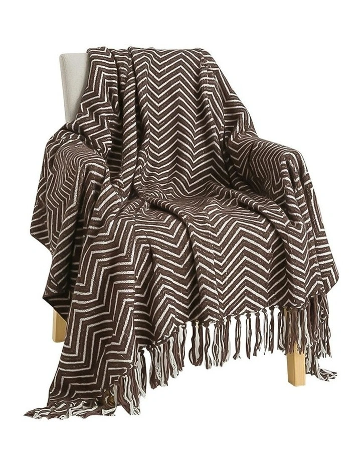 Soft Polyester Throw Blanket 130x170cm in Chocolate Brown image 1