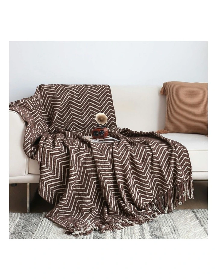Soft Polyester Throw Blanket 130x170cm in Chocolate Brown image 3