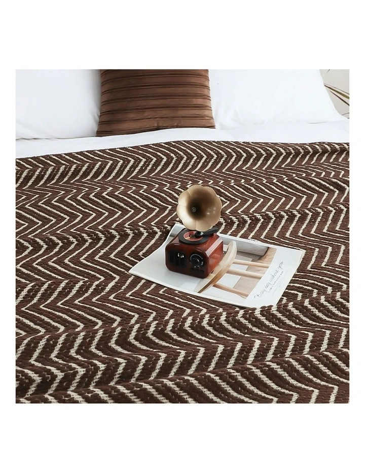 Soft Polyester Throw Blanket 130x170cm in Chocolate Brown image 6