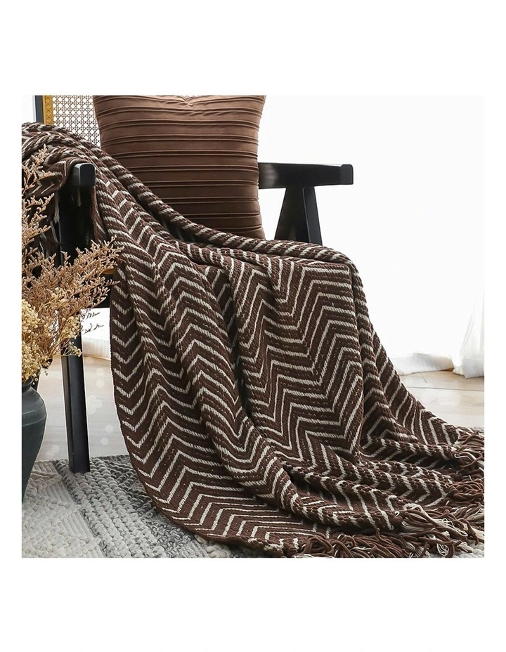 Soft Polyester Throw Blanket 130x170cm in Chocolate Brown image 7