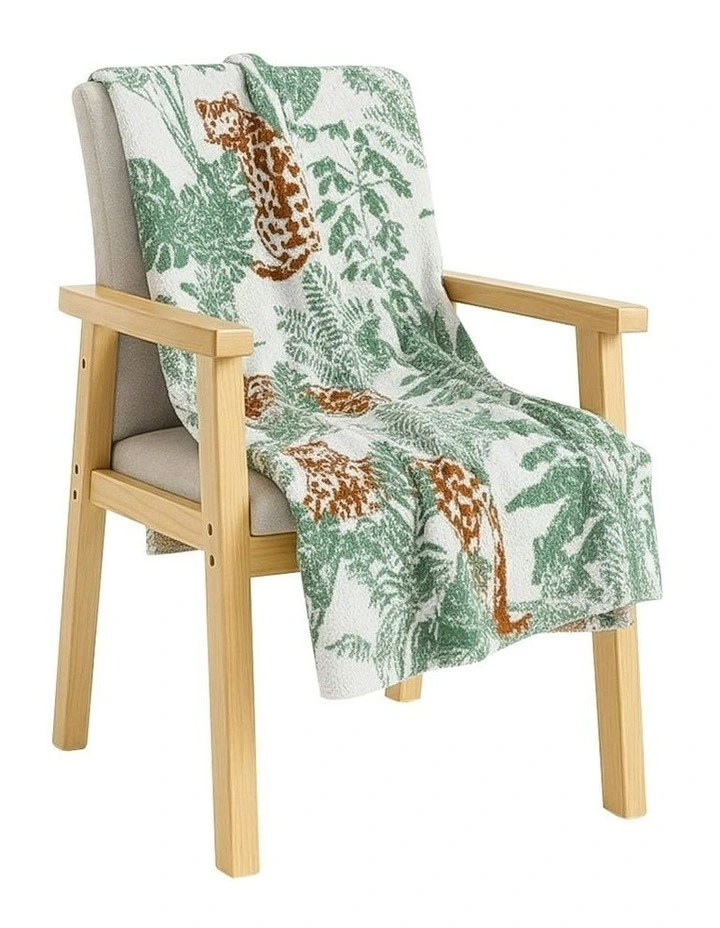 Soft Polyester Tropical Leaf Print Throw Blanket 130x180cm in Multi image 1