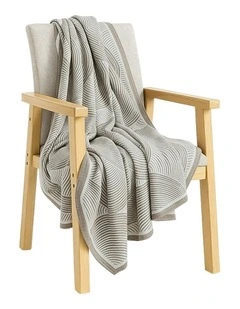 Geometric Swirl Throw Blanket 130x180cm in Beige