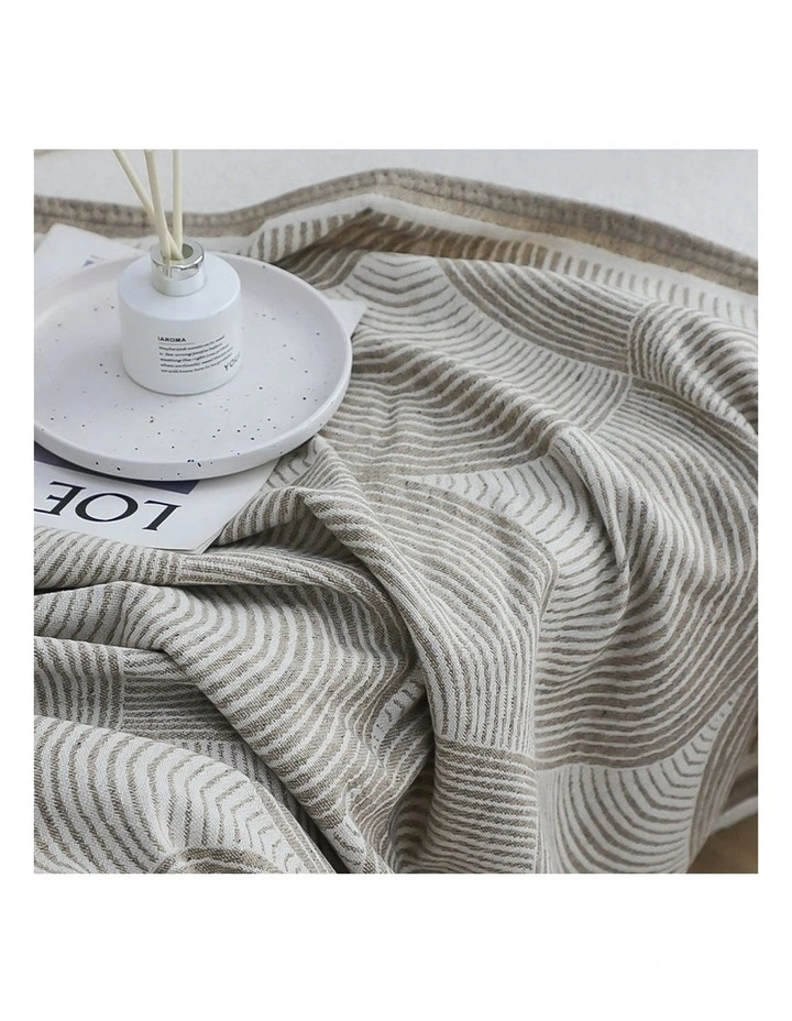 Geometric Swirl Throw Blanket 130x180cm in Beige image 7