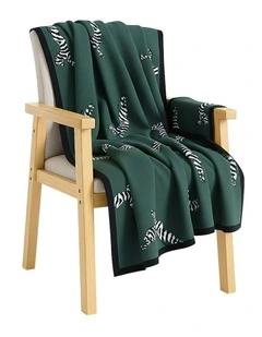 Zebra Print Throw Blanket 130x180cm in Green
