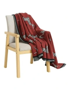 Zebra Print Throw Blanket 130x180cm in Red