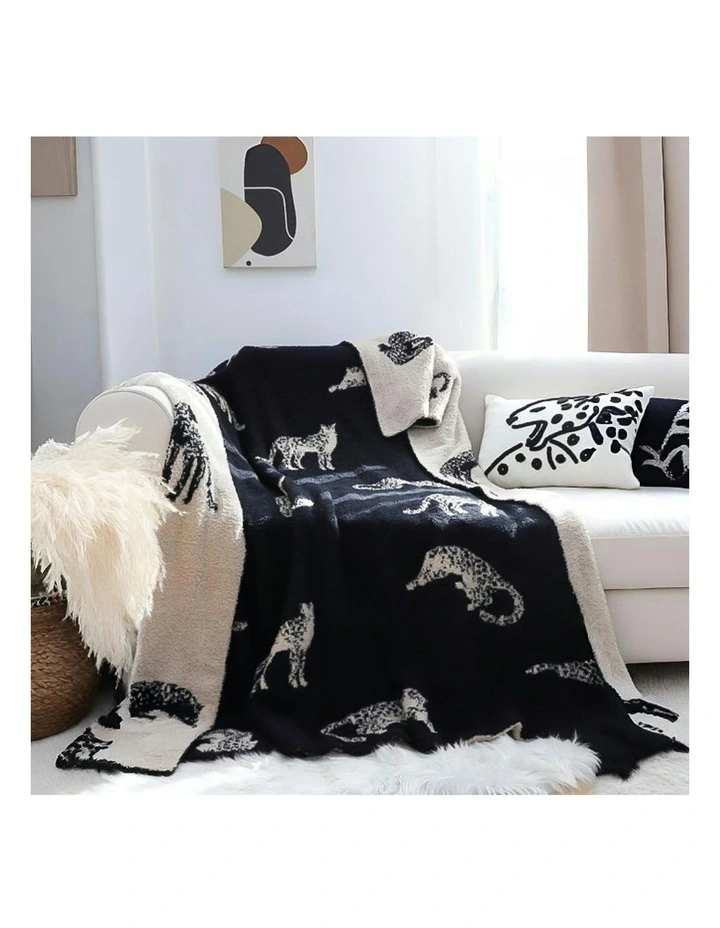Animal Print Throw Blanket 130x180cm in Multi image 2