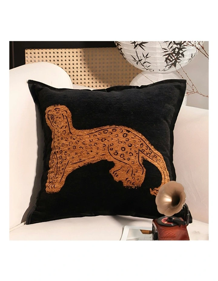 Modern Leopard Pattern Throw Pillow 45cm in Grey image 2