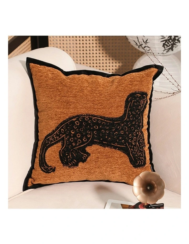 Stylish Leopard Pattern Throw Pillow 45cm in Yellow image 2