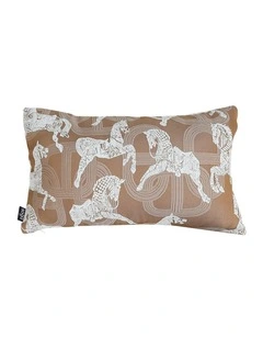 Bohemian Horse Pattern Throw Pillow 35cm in Brown