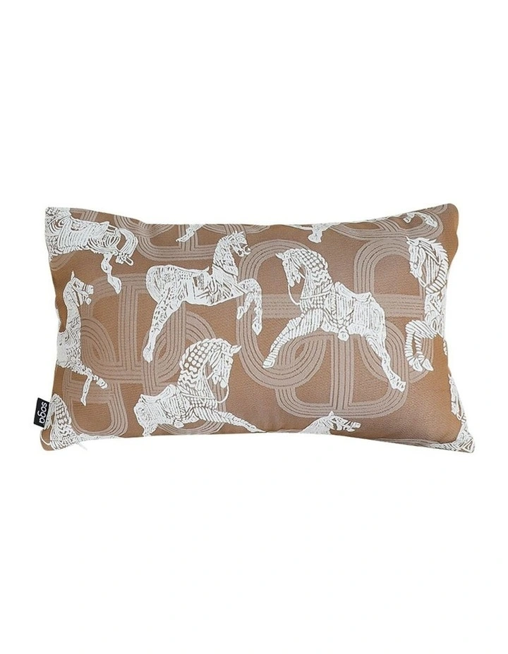 Bohemian Horse Pattern Throw Pillow 35cm in Brown image 1