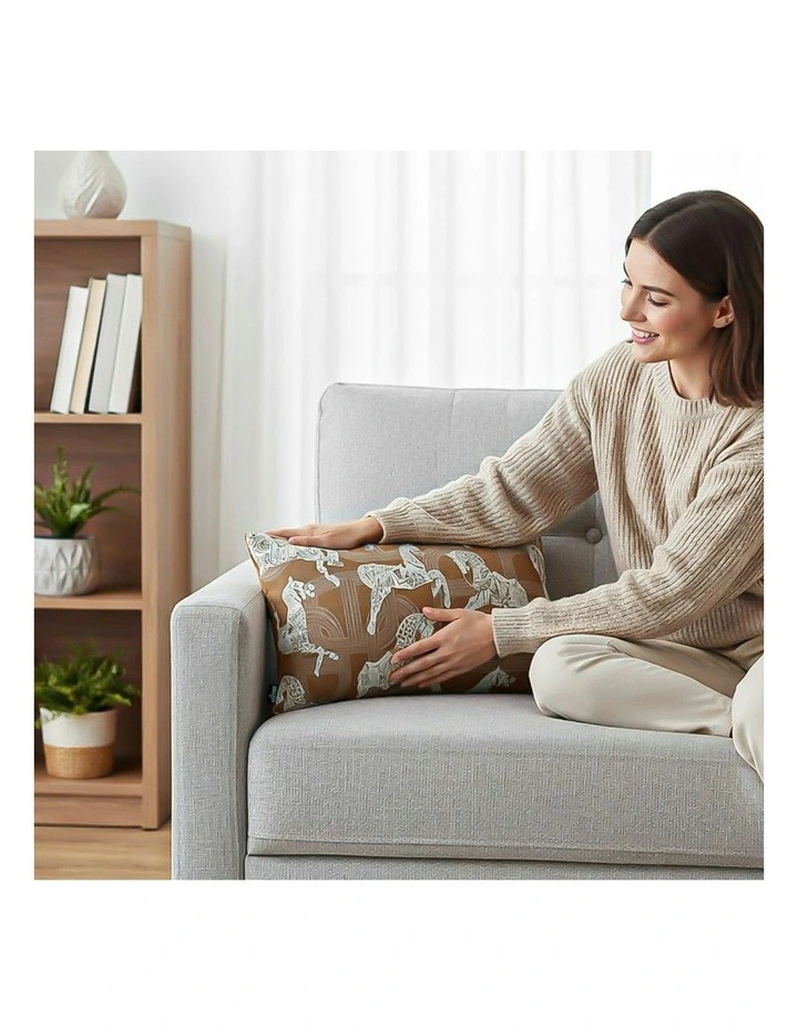 Bohemian Horse Pattern Throw Pillow 35cm in Brown image 7