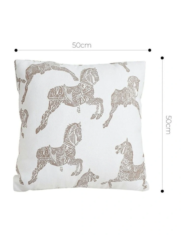 SOGA 50cm White Decorative Horse Pattern Cushion Throw Pillow image 5