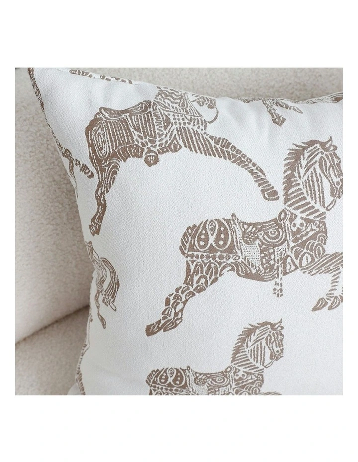 SOGA 50cm White Decorative Horse Pattern Cushion Throw Pillow image 7