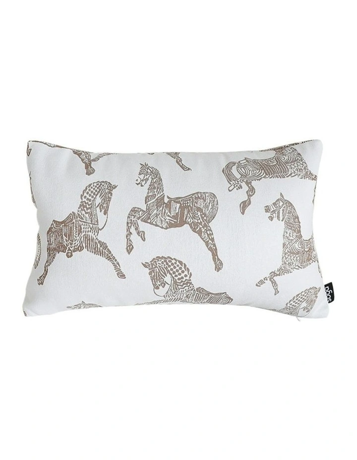 Decorative Horse Pattern Cushion Throw Pillow 35cm in White image 1