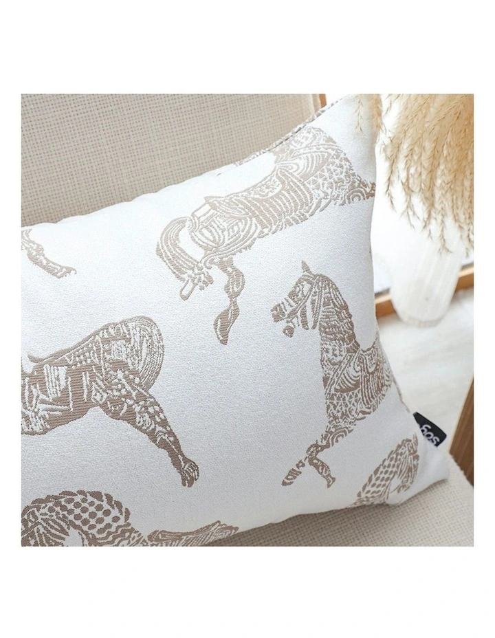 Decorative Horse Pattern Cushion Throw Pillow 35cm in White image 7
