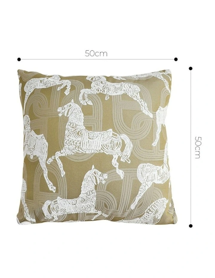 Vintage Horse Pattern Throw Pillow in Green image 5