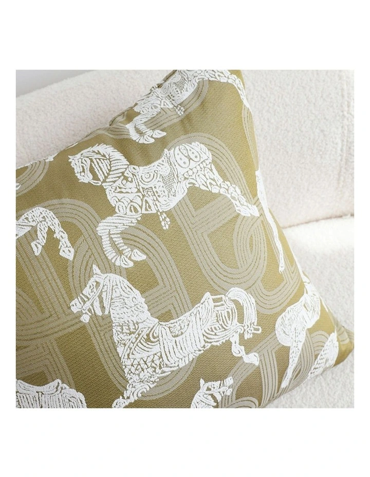Vintage Horse Pattern Throw Pillow in Green image 7