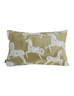 Vintage Horse Pattern Throw Pillow 35cm in Green