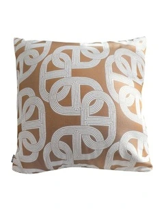 Artistic Geometric Pattern Throw Pillow 50m in Camel Brown