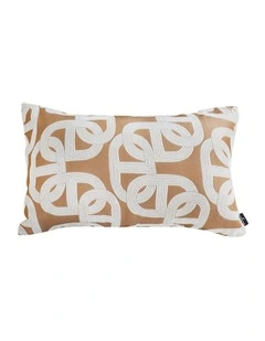 Artistic Geometric Pattern Throw Pillow 35cm in Camel Brown
